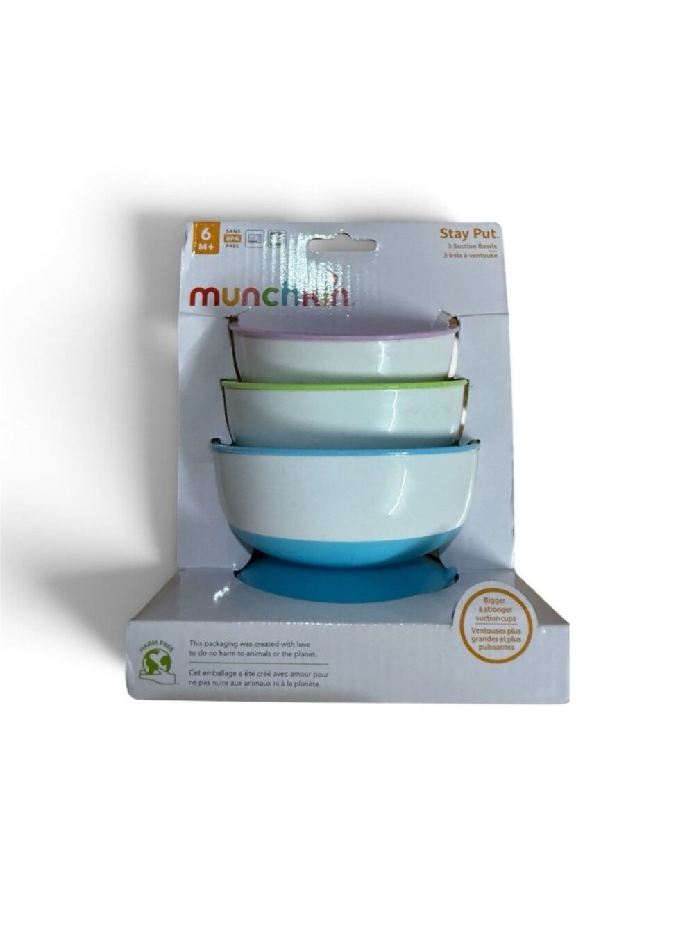 Munchkin Stay Put Suction Bowls for Baby and Toddler, 3 Pack,